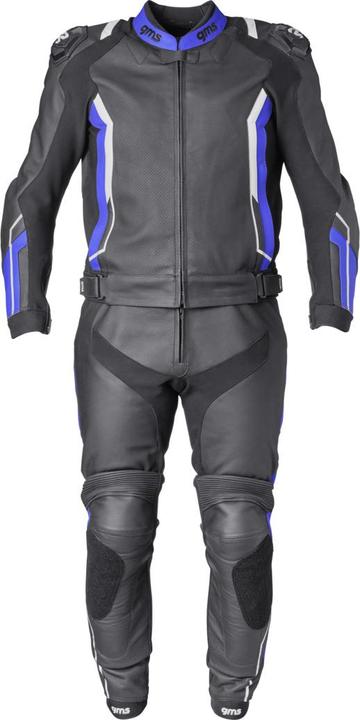 Produktbild GMS Lederkombi GR-1 2PC schwarz-blau-weiss 56H (Herren, 56)