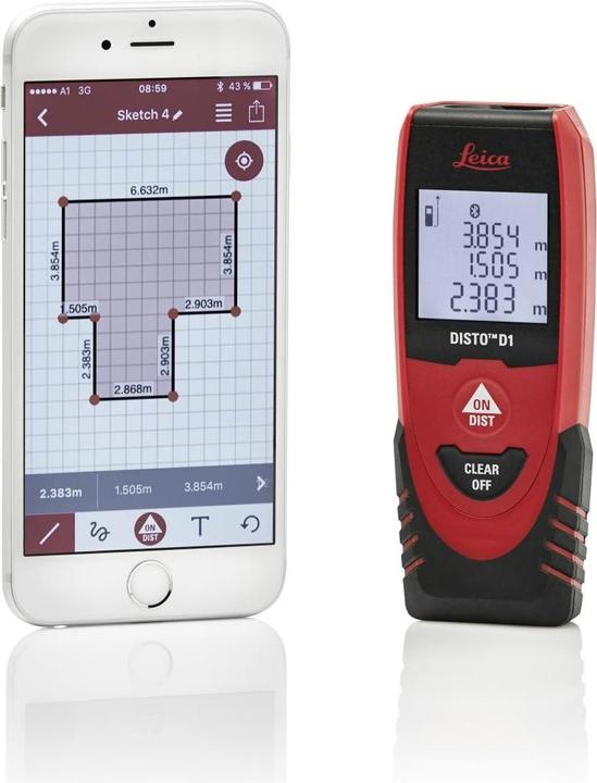 Image du produit Leica Geosystems Disto D1 (40 m, 635 nm)