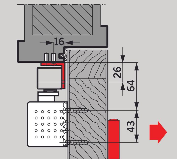Actual product image Dormakaba Camber chuck angle for G-EMF (Room door, Entrance door, Wooden door, French window, Indoor)