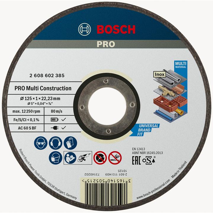 Bosch Professional Zubehör PRO Multi material cutting disc, 125 x 1 x 22.23 mm