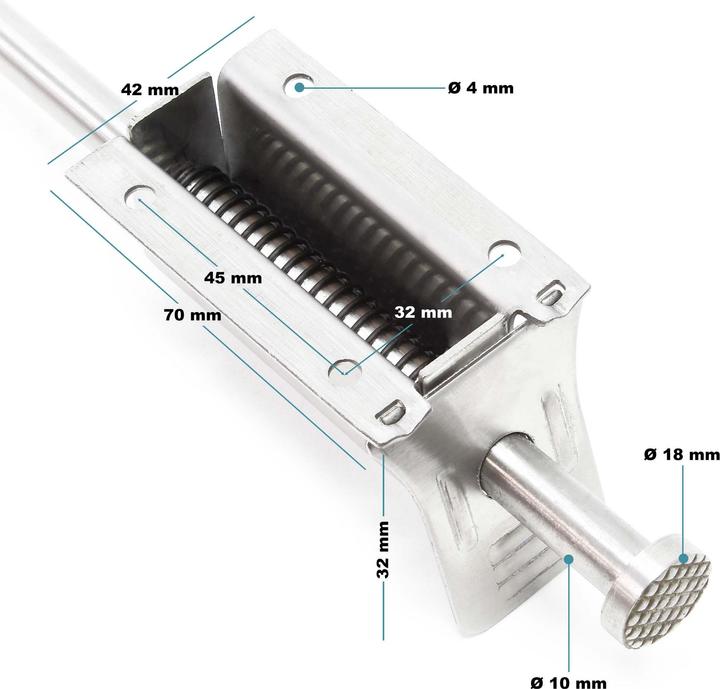 Image du produit Wiltec Guide de porte à pédale 118-146mm en Acier inoxydable Butoir de porte Amortisseur de sol Bloq
