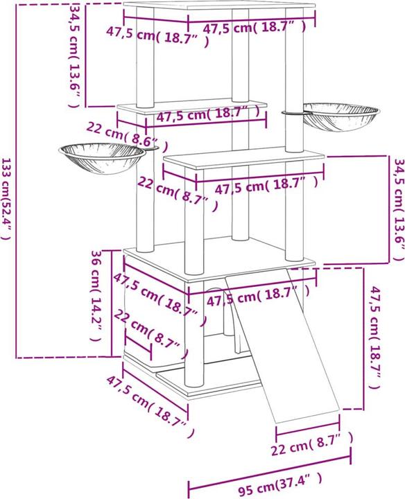 Actual product image VidaXL Silna (133 cm, Cream)