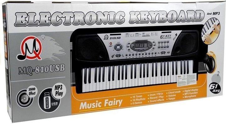 Productafbeelding Lean Toys Keyboard MQ-810 MP3 met microfoon 61 toetsen