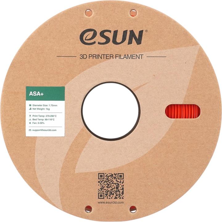 Produktbild eSUN ASA+ 1,75mm RED 1kg (ASA, 1.75 mm, 1000 g, Rot)