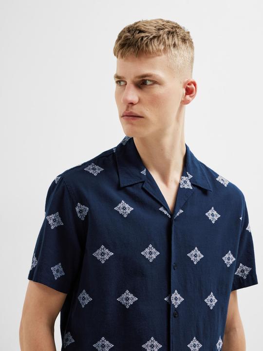 Image du produit Selected Homme Chemise à manches courtes en coton imprimé (L)
