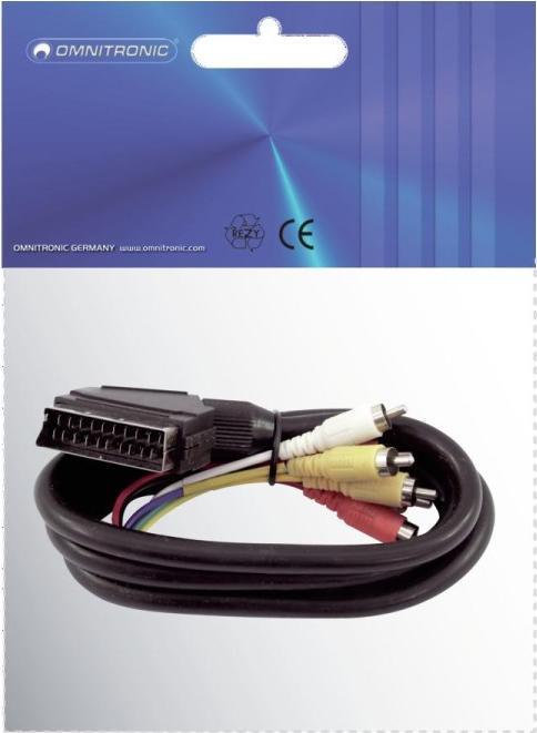 Actual product image Omnitronic Scart — RCA (1.50 m, Scart, Cinch)