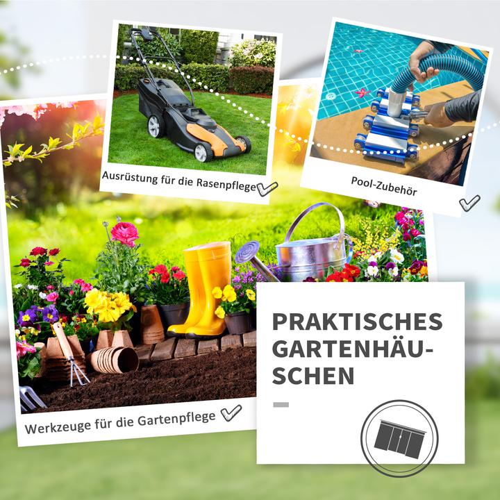 Image du produit Outsunny Abri à outils avec porte coulissante