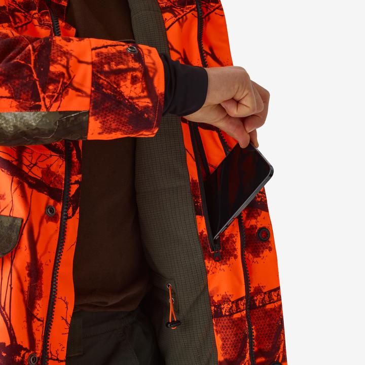Image du produit Solognac Chasse Silent Warm Waterproof Jacket Neon Treemetic Hide 500