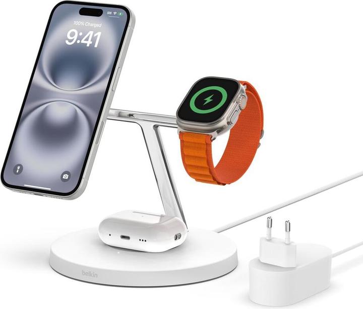 Immagine prodotto Belkin BoostCharge Pro 3-in-1 Ladegerät mit MagSafe (15 W)