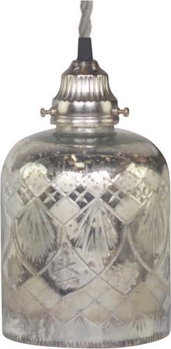 Chic Antique Lampe Muster, Glas und Eisen, 15cm (E14)