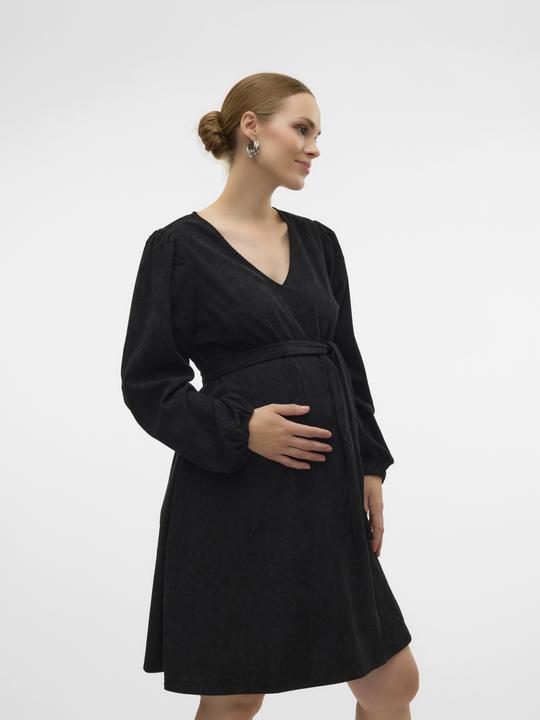 Produktbild Mamalicious Normal geschnitten V-Ausschnitt Elastische Bündchen Ballonärmel Kurzes Kleid Kleid (S)