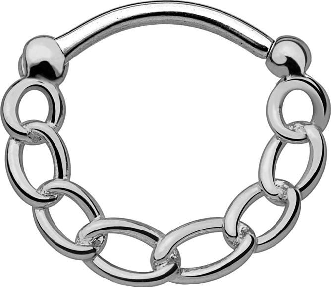 Actual product image Star Piercing Septum chain dark silver (Brass, Surgical steel 316L)