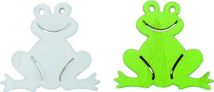 Actual product image Glorex Frog scatter piece 3,8x3,4cm 8pcs, white/green, lime tree