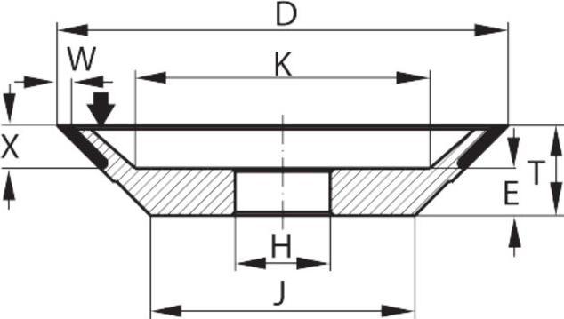 Immagine prodotto Tyrolit Mola a tazza diamantata DxDxH (mm), 100x20x20, tipo: D91 (D 91)