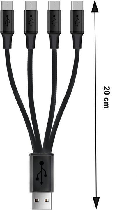 Produktbild Keeppower USB-Verteiler Typ-A auf 4 x Micro USB Länge: 0,2 m bis 2,1A (0.20 m, USB 2.0)