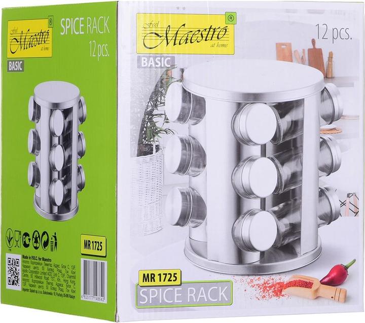 Image du produit Maestro Joseph Joseph SpiceStore Récipient rond Noir Transparent 10 pièces (Herbes aromatiques)