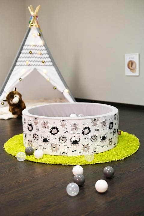 Actual product image Knorrtoys Ball pool soft - "Cute Animals" - 150 balls grey/white/transparent (approx. 7 cm)