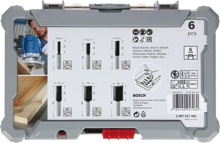 Produktbild Bosch Professional Zubehör 6-teiliges Nutfräser-Set, 6-mm-Schaft für Handfräsen