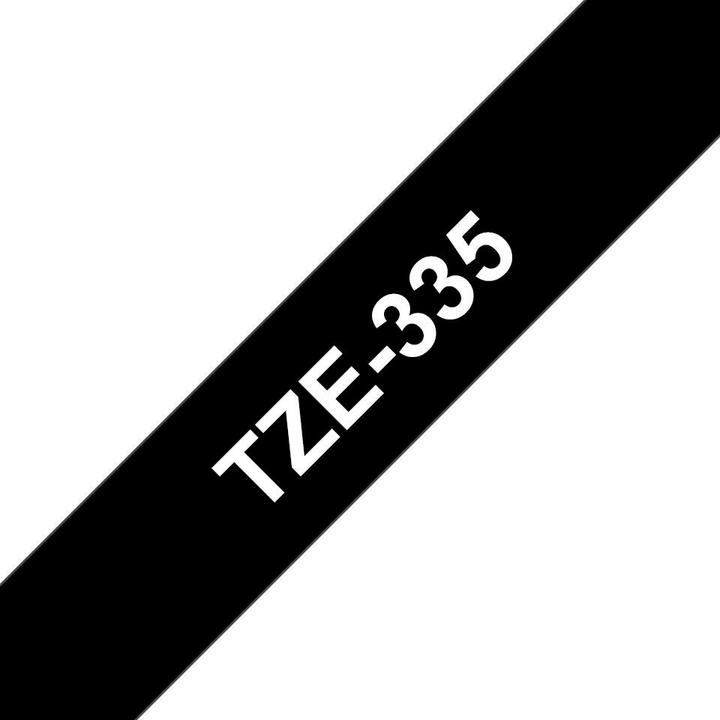 Brother TZe-335 (1.20 cm, Schwarz, Weiss)