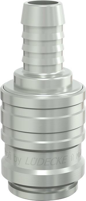 Actual product image Magni Lüdecke SLW DN 9 hose nozzle Wpn 19 T quick coupling water hose, nickel-plated brass (Water thief)