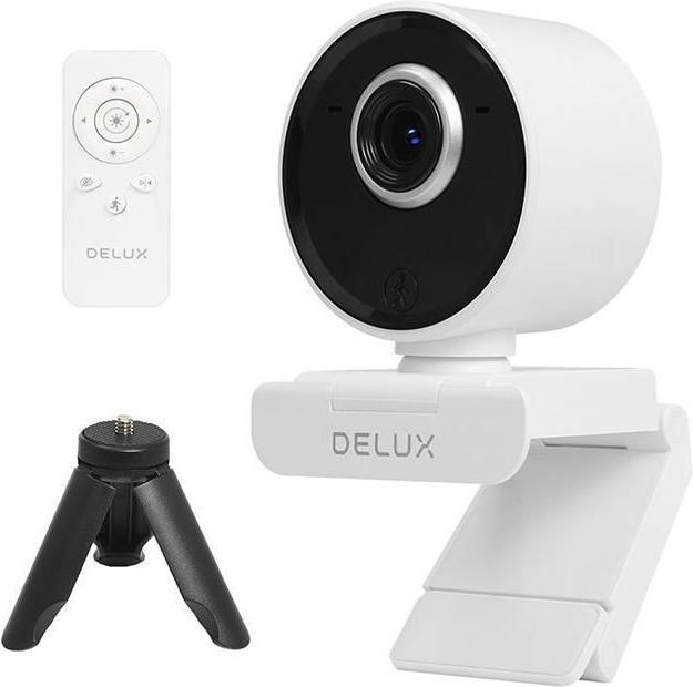 Immagine prodotto Delux Webcam intelligente con tracciamento e microfono incorporato DC07 (bianco) 2MP 1920x1080p (2 Mpx)