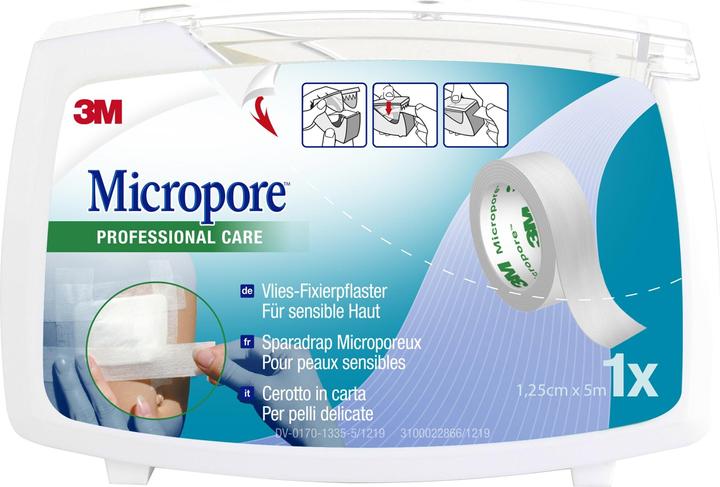 Produktbild 3M Heftpflaster mit Dispenser 12.5mmx5m weiss (1 x)