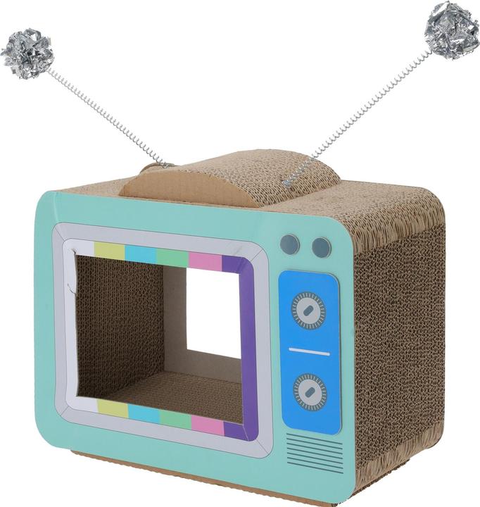 Immagine prodotto Koopman Graffiatoio per gatti a forma di televisione 40 x 32,5 x 19 cm (32 cm, Blu)