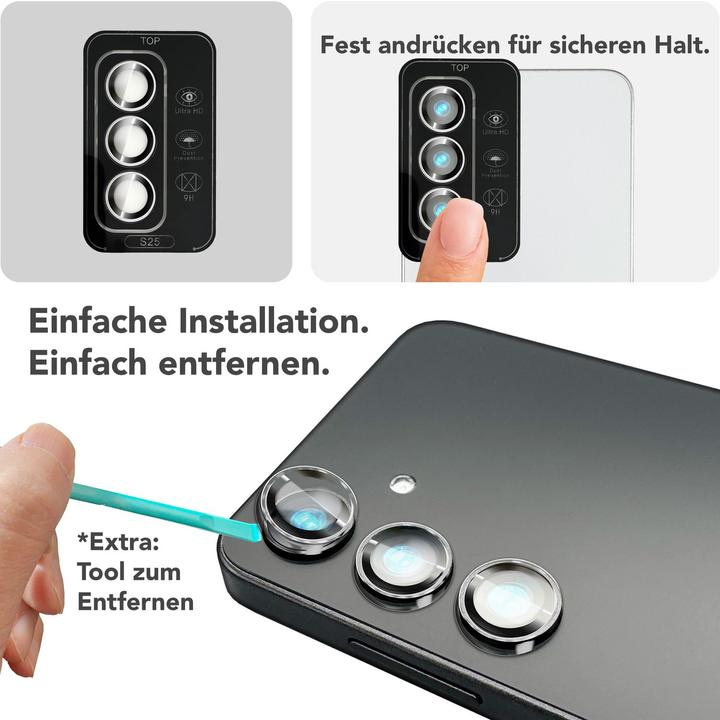 Produktbild Nalia Focus.Pro CLX - Kameraschutz Linsenglas Reflexionsfrei - Camera Lens Protector (1 Stück, Samsung Galaxy S25)