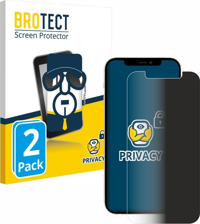Produktbild BROTECT Sichtschutzfolie Anti-Spy Privacy Folie Blaulicht-Schutz (2 Stück, Apple iPhone 12)