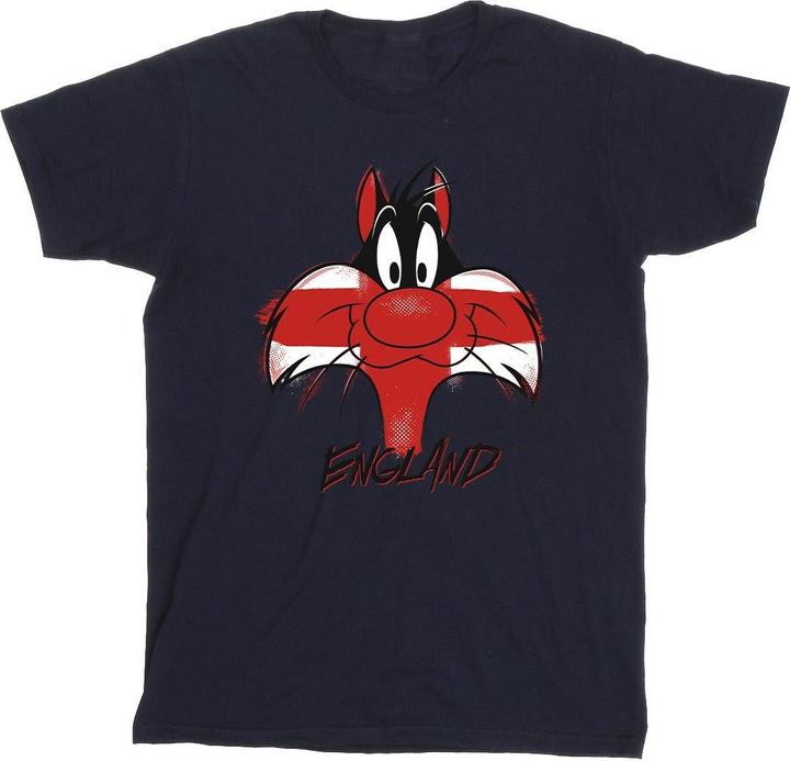 Actual product image Looney Tunes Mens Sylvester England Face T-Shirt (L)