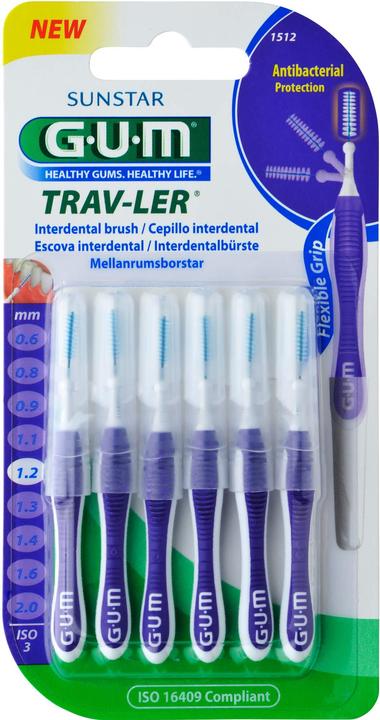 GUM Interdentalbürsten Trav-Ler 1.2 mm violett 6 Stück (6 x)