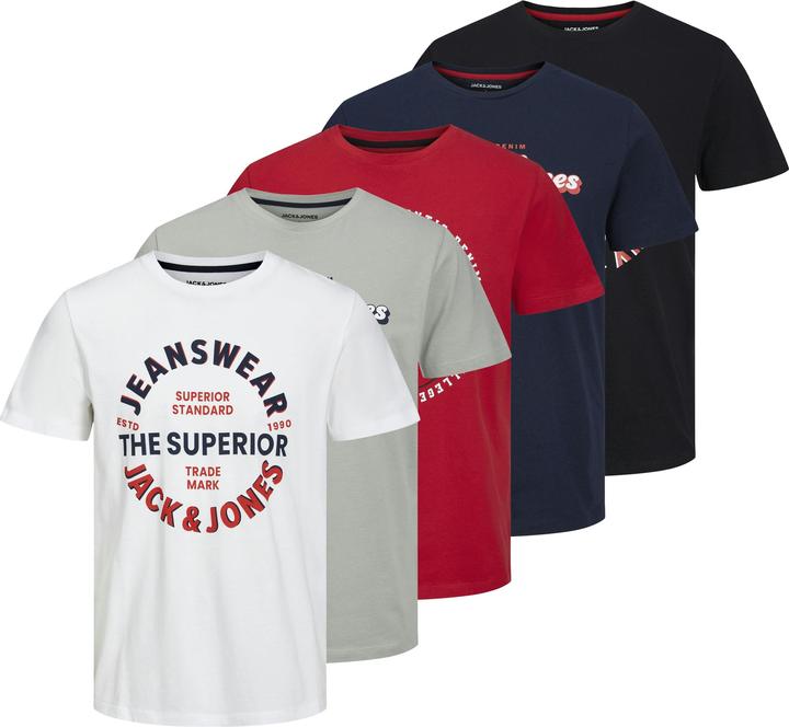 Produktbild Jack & Jones Jjandy Tee Ss Crew Neck 5pk Mp Pls (4XL)