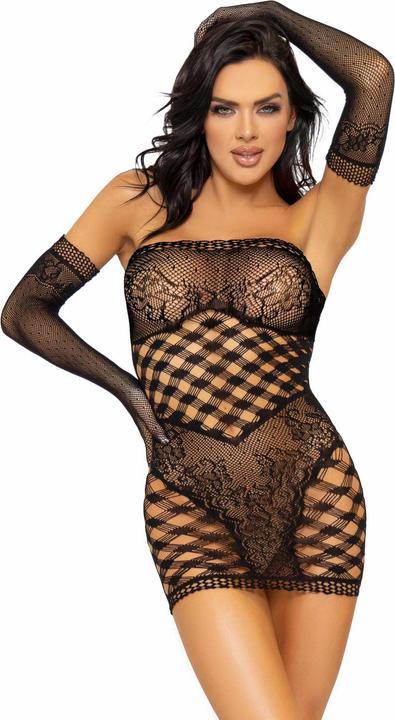 Leg Avenue Tube Kleid Und Handschuhe Einheitsgr?Sse Einheitsgr?Sse - Schwarz (One Size)