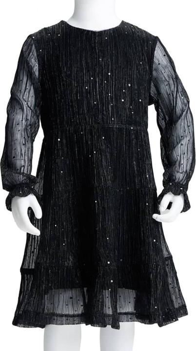 Actual product image VidaXL Children's dress with long sleeves black 116,outer material (116)