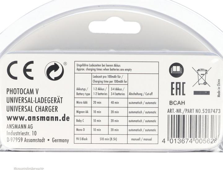 Actual product image Ansmann Photocam V (1 pcs., R14, AAAA, 9V Block, Chargers without battery)