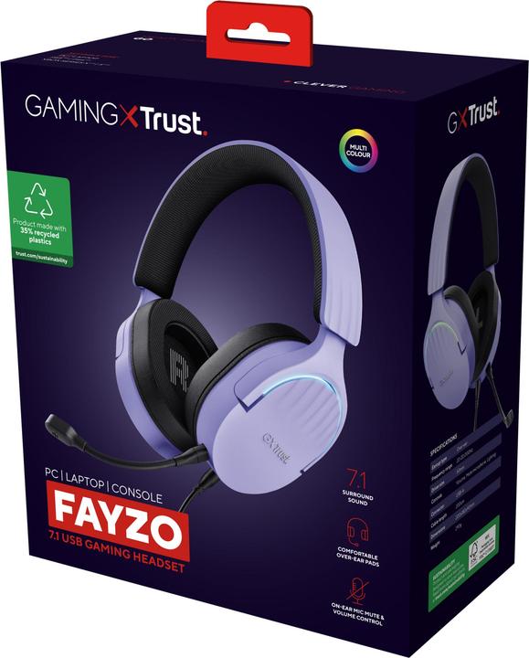 Produktbild Trust GXT490P FAYZO 7.1 USB HEADSET PURPLE (Kabelgebunden)