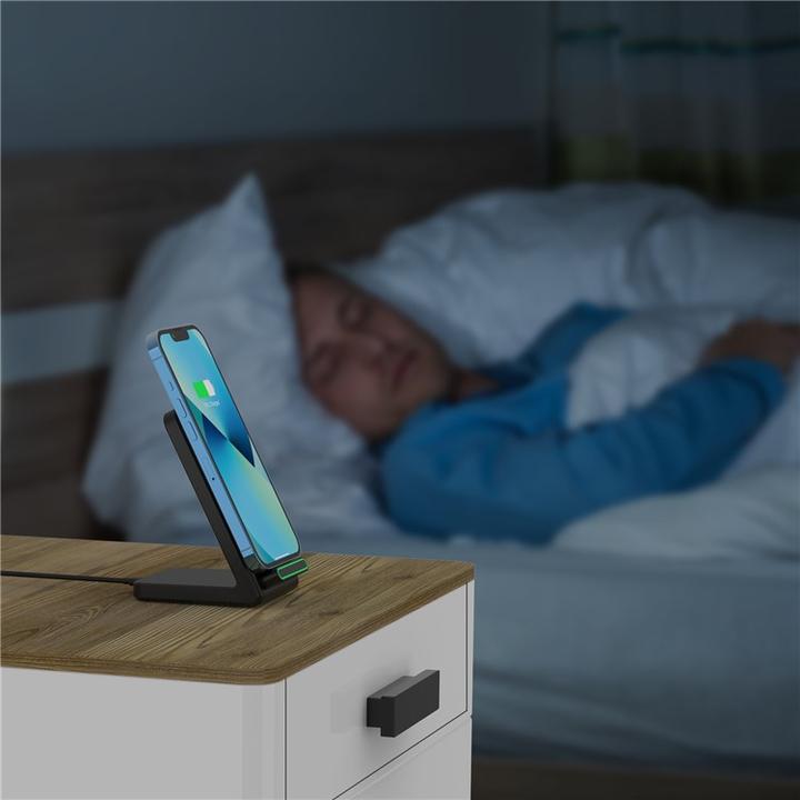 Actual product image Apfelkiste Qi Wireless Charger Induktionsladegerät Ladestation - Schwarz (15W) (15 W)