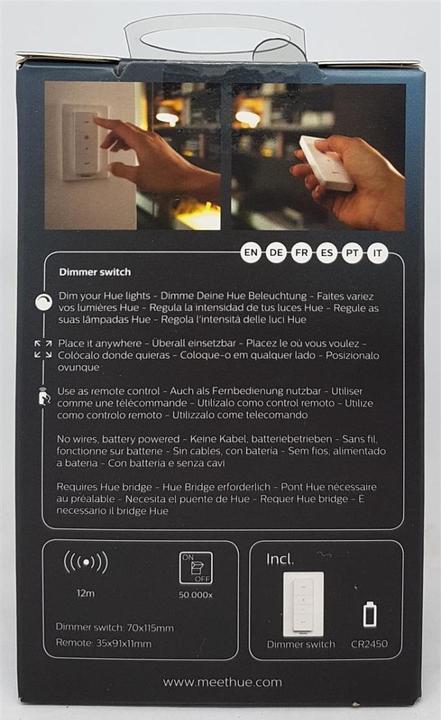 Actual product image Philips Hue dimmer switch