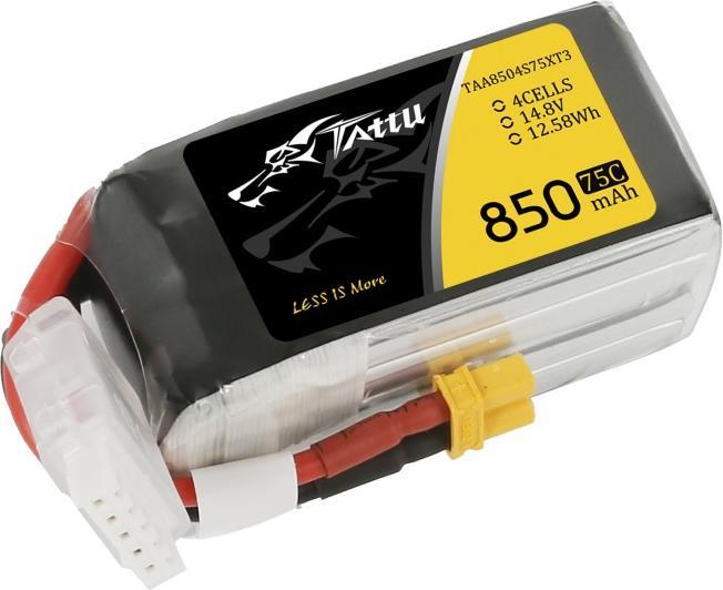 Produktbild Dronefactory Tattu 850mAh 4S 14.8V 75C Lipo mit XT30 (14.80 V, 850 mAh)