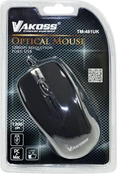 Produktbild Vakoss TM-481UK Maus USB Typ-A Optisch 1200 DPI (Kabelgebunden)