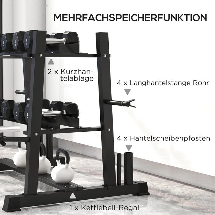 Produktbild SportNow Hantel- und Gewichteständer mit 3 Stufen