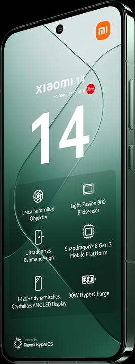Productafbeelding Xiaomi 14 (512 GB, Jade Groen, 6.36", Dubbele SIM, 50 Mpx, 5G)