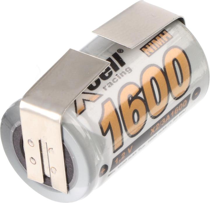Produktbild AccuCell Akku 2/3A mit Lötfahne in U-Form (1 Stk., 2/3 A, 1600 mAh, Akku)