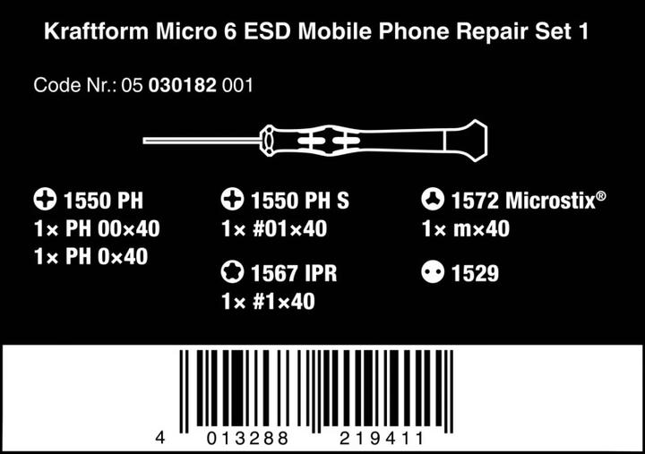 Produktbild Wera phone Reparaturset (Torx Plus, Microstix)