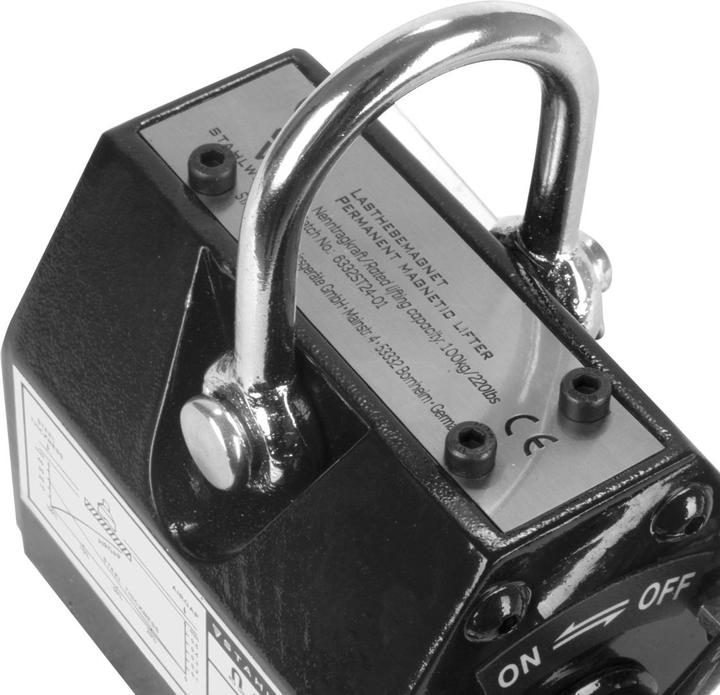Actual product image Stahlwerk Lasthebemagnet mit 100 kg 220 lbs Tragkraft und 350kg 771 lbs Zugkraft (1 x)
