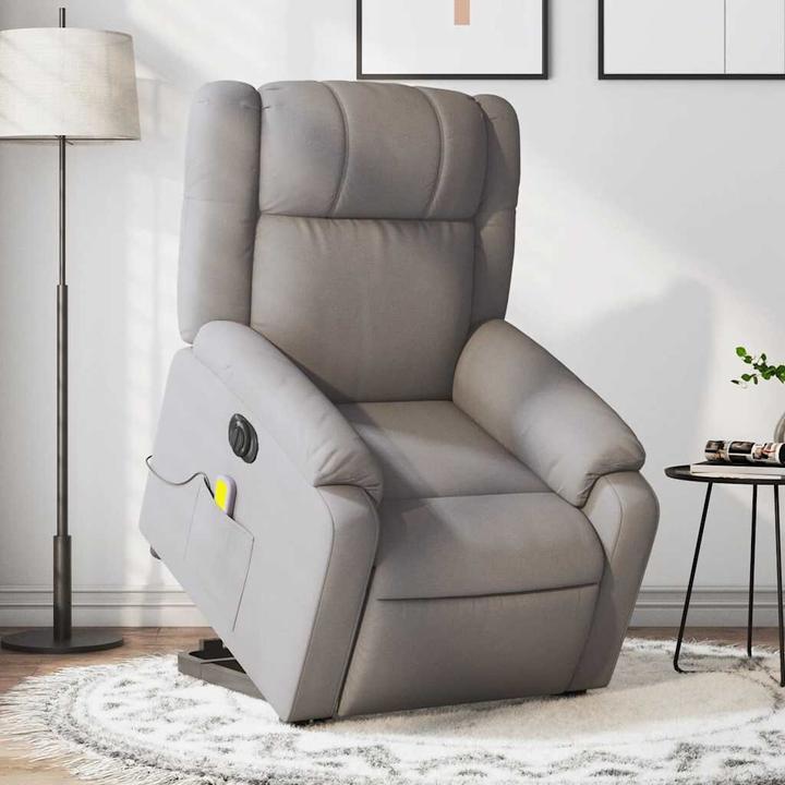 Produktbild VidaXL Massagesessel Aufstehhilfe Elektrisch Fernsehsessel Sessel Taupe Stoff