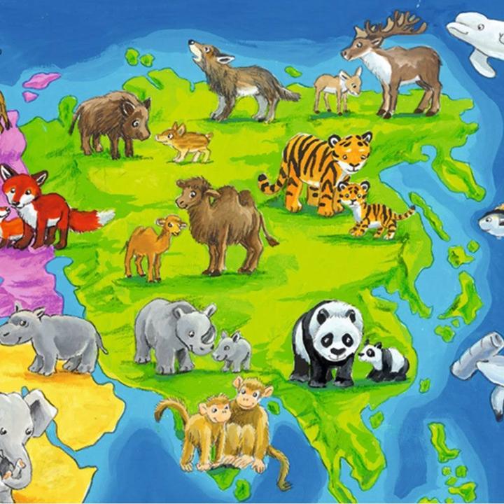 Produktbild Ravensburger Weltkarte mit Tieren (30 Teile)