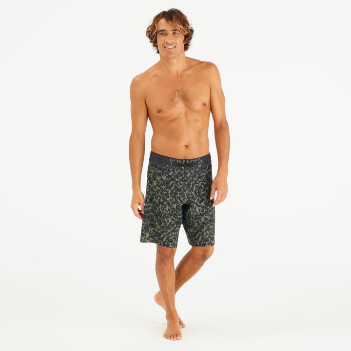 Produktbild Olaian Boardshorts Surfen Herren lang 900 20" Morpho Army grün (42)