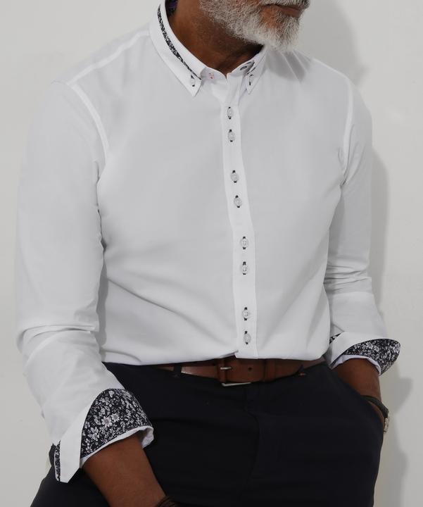 Actual product image Joe Browns Floral Trim Smart Collared Shirt (XXL)