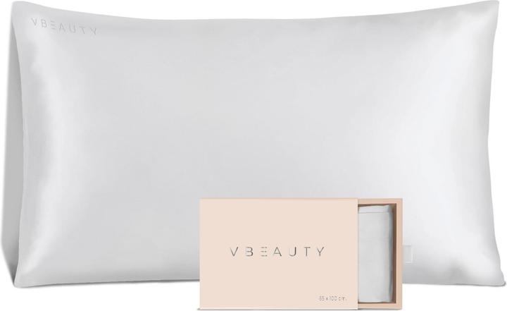 VBEAUTY Seidenkissenbezug 65 X 100 Cm Creme (Kopfkissenbezug, 65 x 100 cm)
